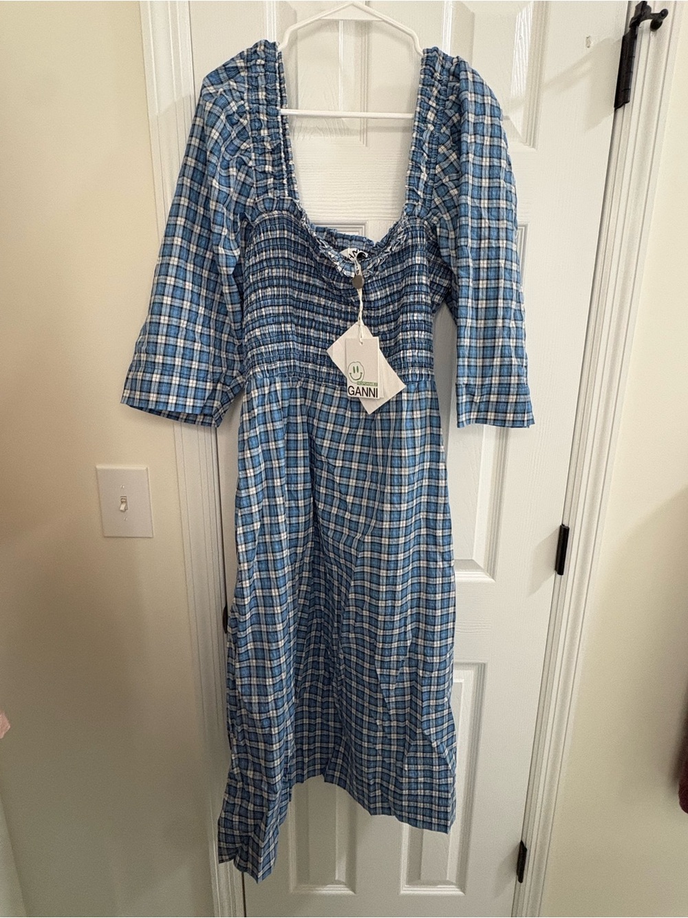 NWT Ganni plaid dress